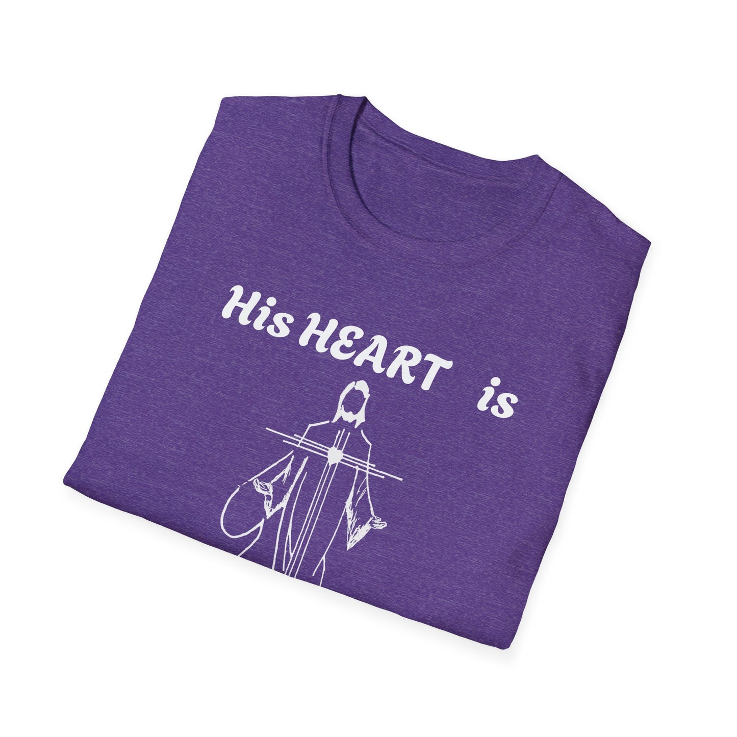 Christian Graphic Jesus  "His Heart is Love Peace" T-shirt