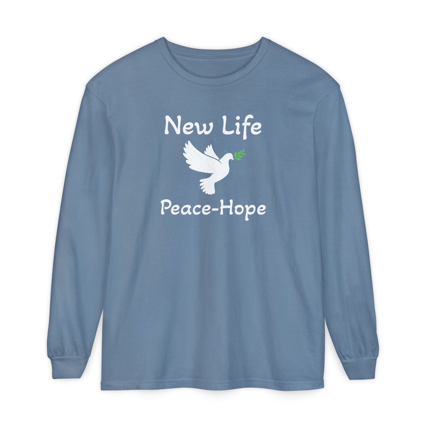 New Life-Peace Hope-Dove with Olive Branch Long Sleeve T-Shirt