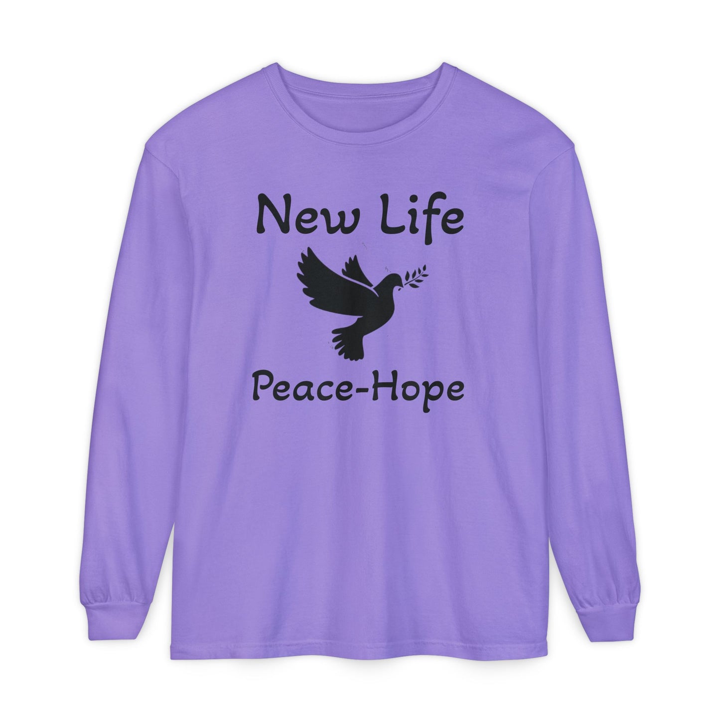 New Life- Peace Hope- Dove with Olive Branch Long Sleeve T-Shirt