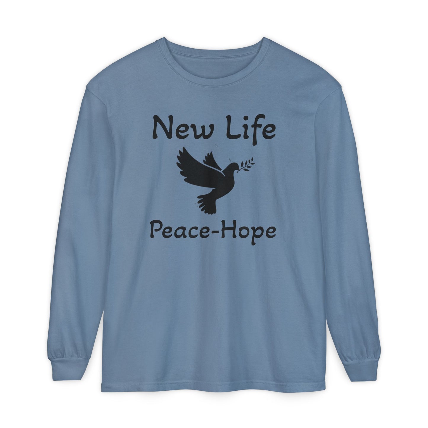 New Life- Peace Hope- Dove with Olive Branch Long Sleeve T-Shirt