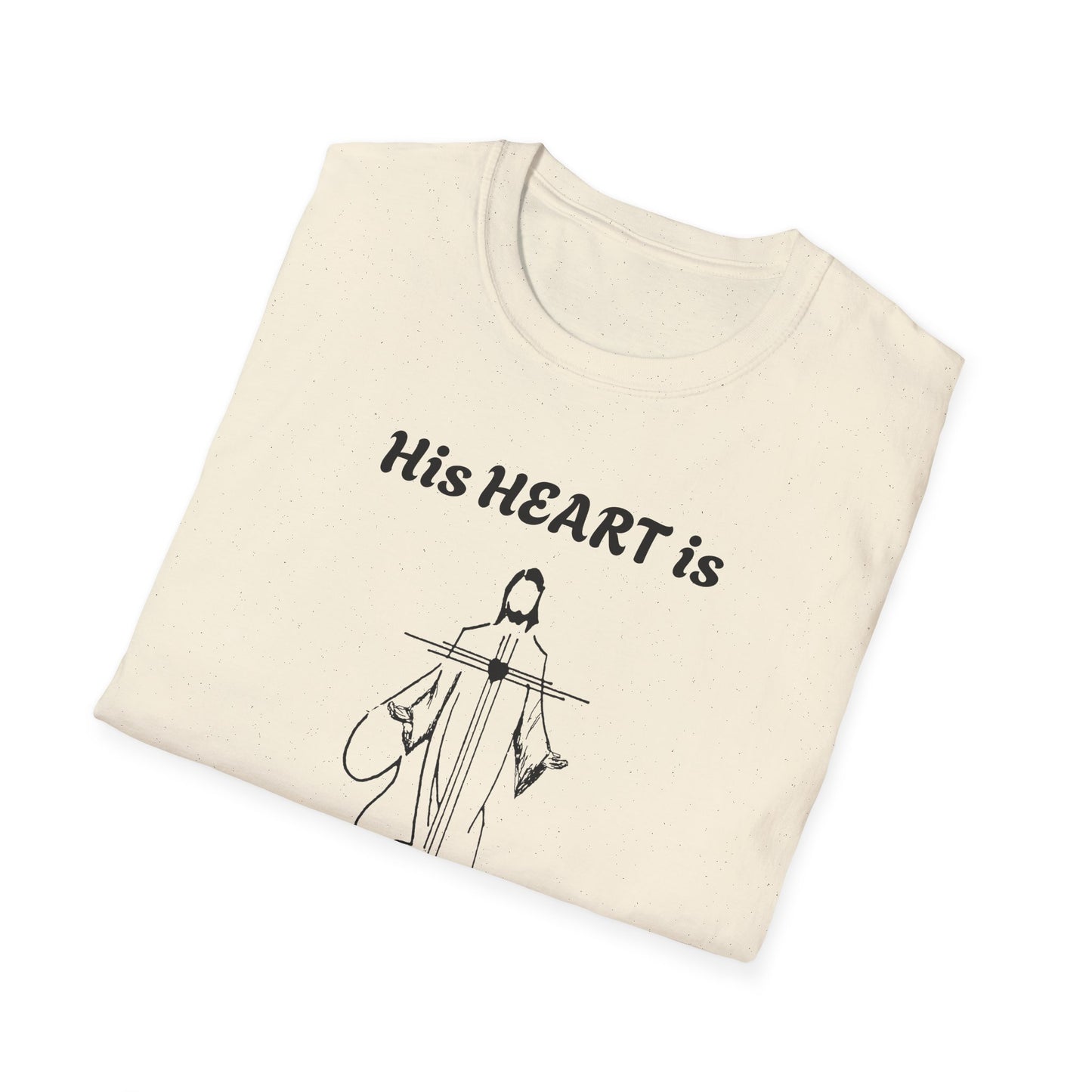 His Heart is Love-Peace Graphic T-Shirt, Unisex Spiritual Tee, Positive Vibe Shirt, Casual Gift for Friends and Family, Unique Faith Apparel