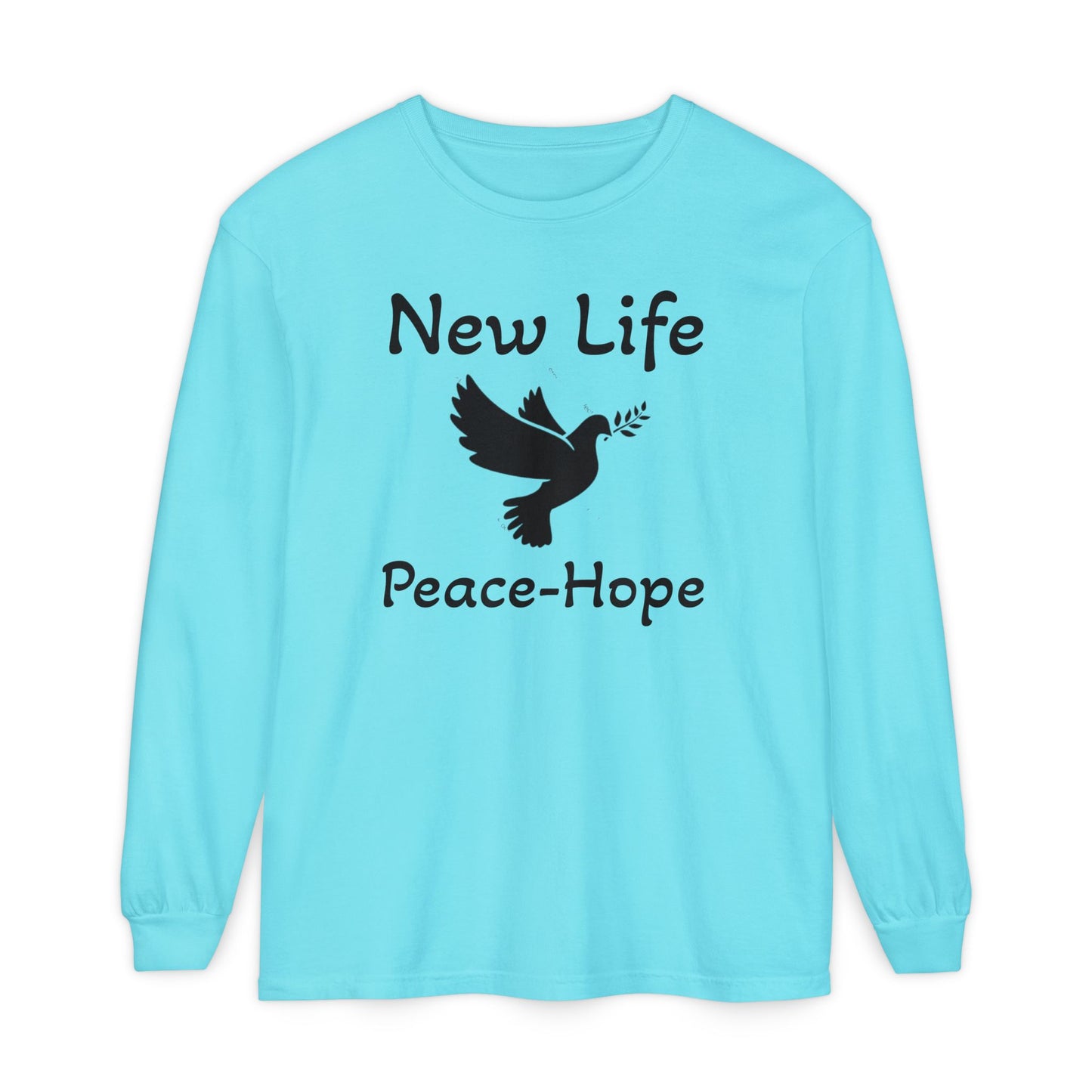 New Life- Peace Hope- Dove with Olive Branch Long Sleeve T-Shirt