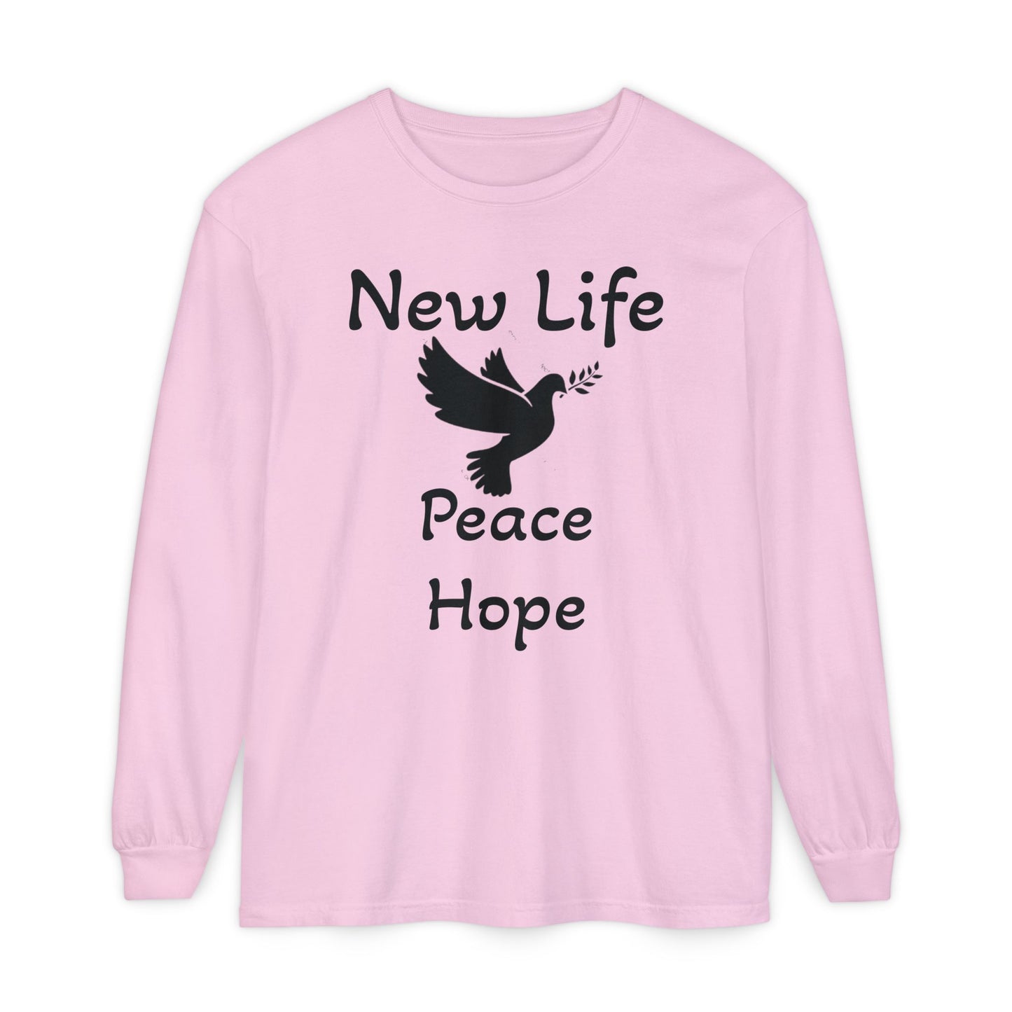 New Life- Peace Hope- Dove with Olive Branch Long Sleeve T-Shirt
