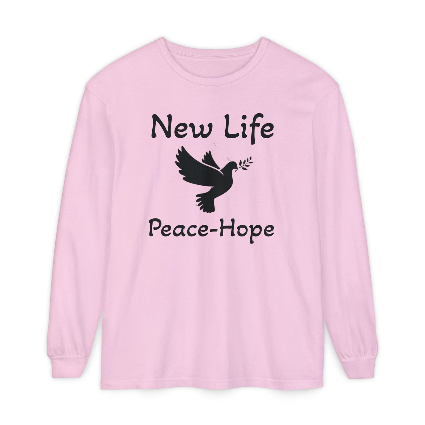 New Life- Peace Hope- Dove with Olive Branch Long Sleeve T-Shirt