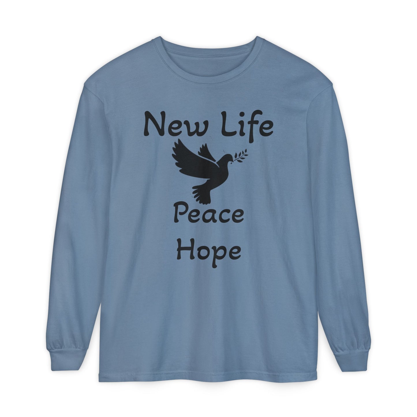 New Life- Peace Hope- Dove with Olive Branch Long Sleeve T-Shirt