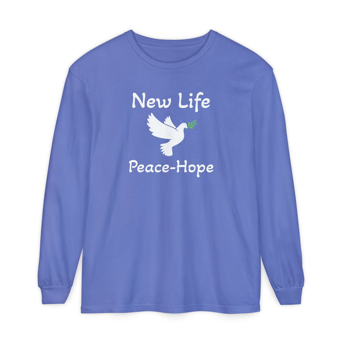 New Life-Peace Hope-Dove with Olive Branch Long Sleeve T-Shirt