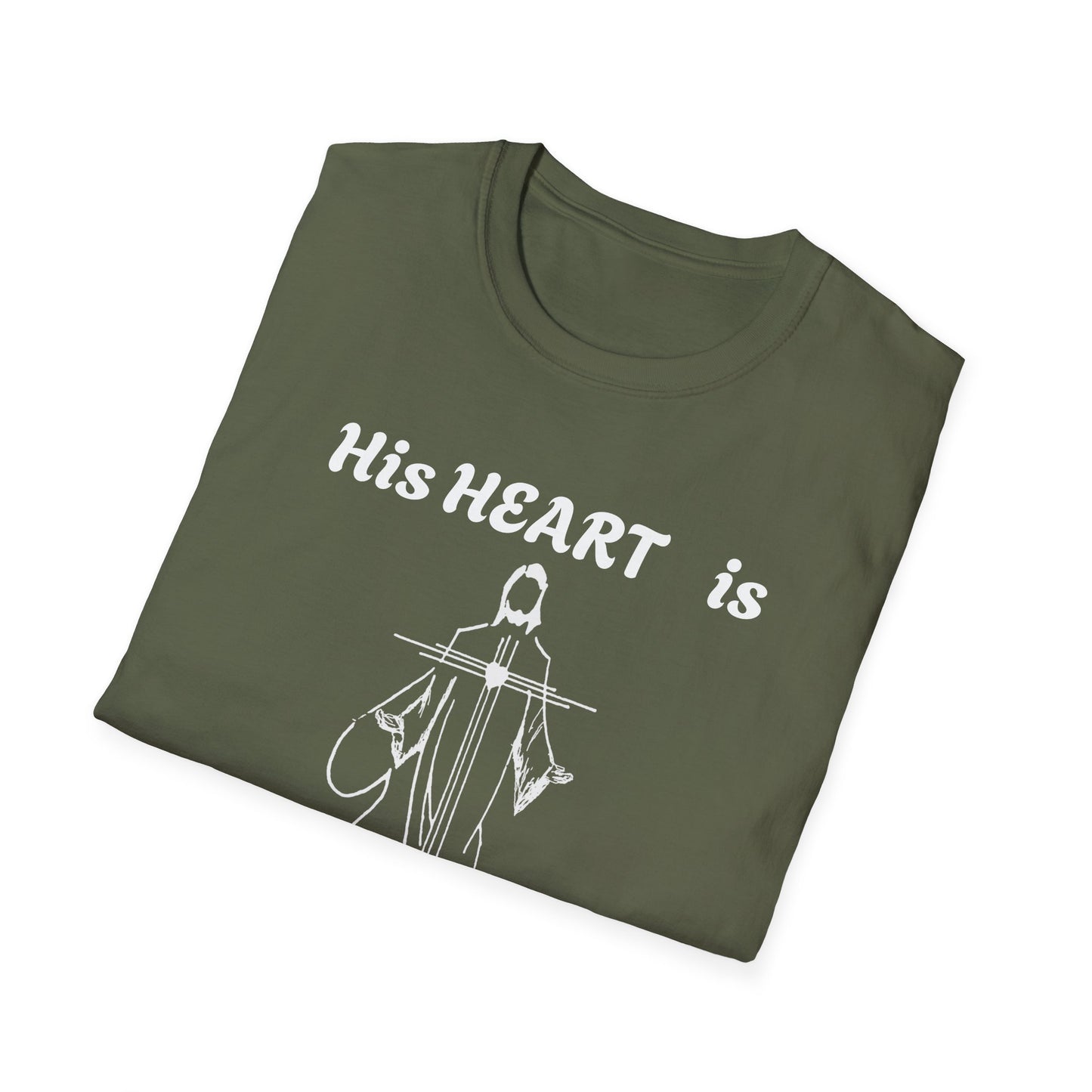 Christian Graphic Jesus  "His Heart is Love Peace" T-shirt