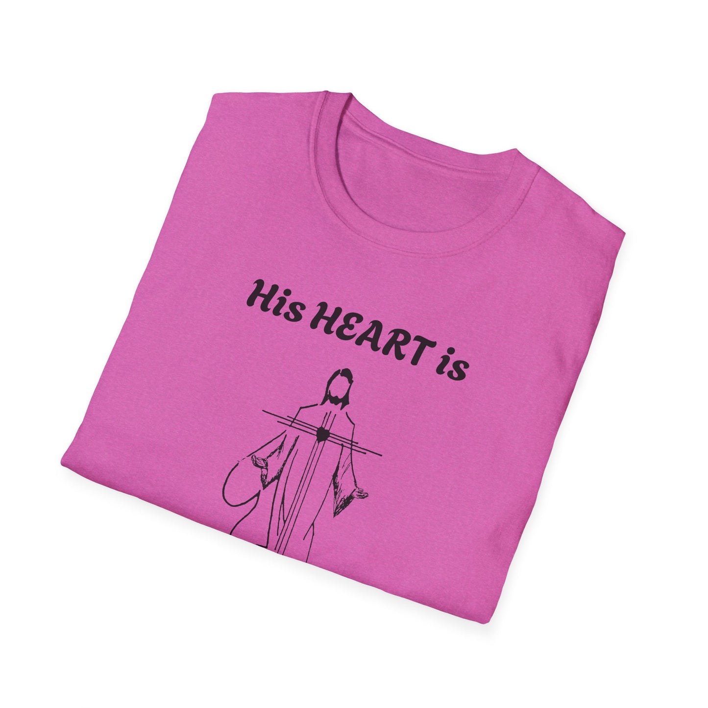 His Heart is Love-Peace Graphic T-Shirt, Unisex Spiritual Tee, Positive Vibe Shirt, Casual Gift for Friends and Family, Unique Faith Apparel