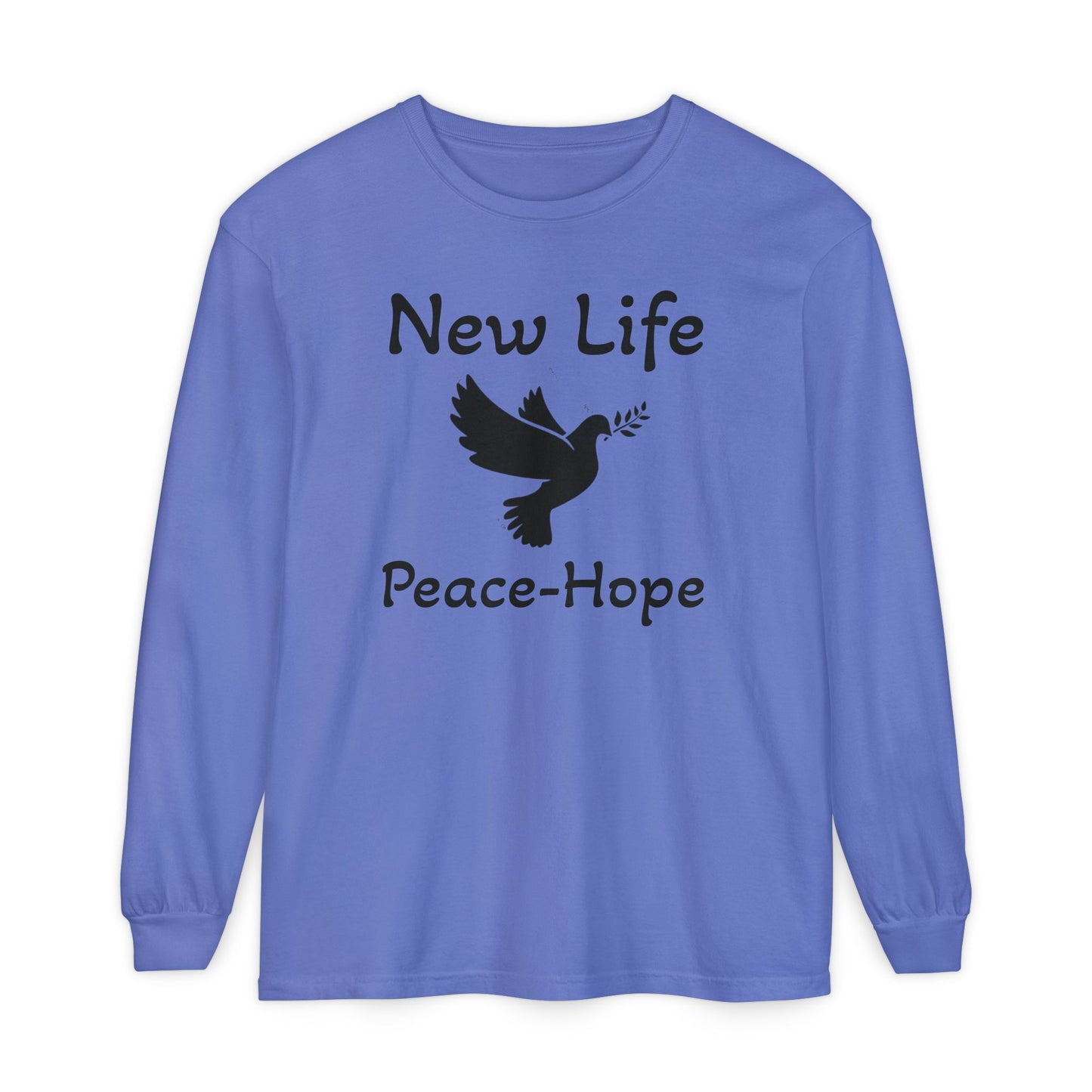 New Life- Peace Hope- Dove with Olive Branch Long Sleeve T-Shirt