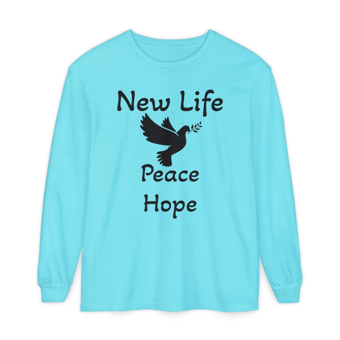 New Life- Peace Hope- Dove with Olive Branch Long Sleeve T-Shirt