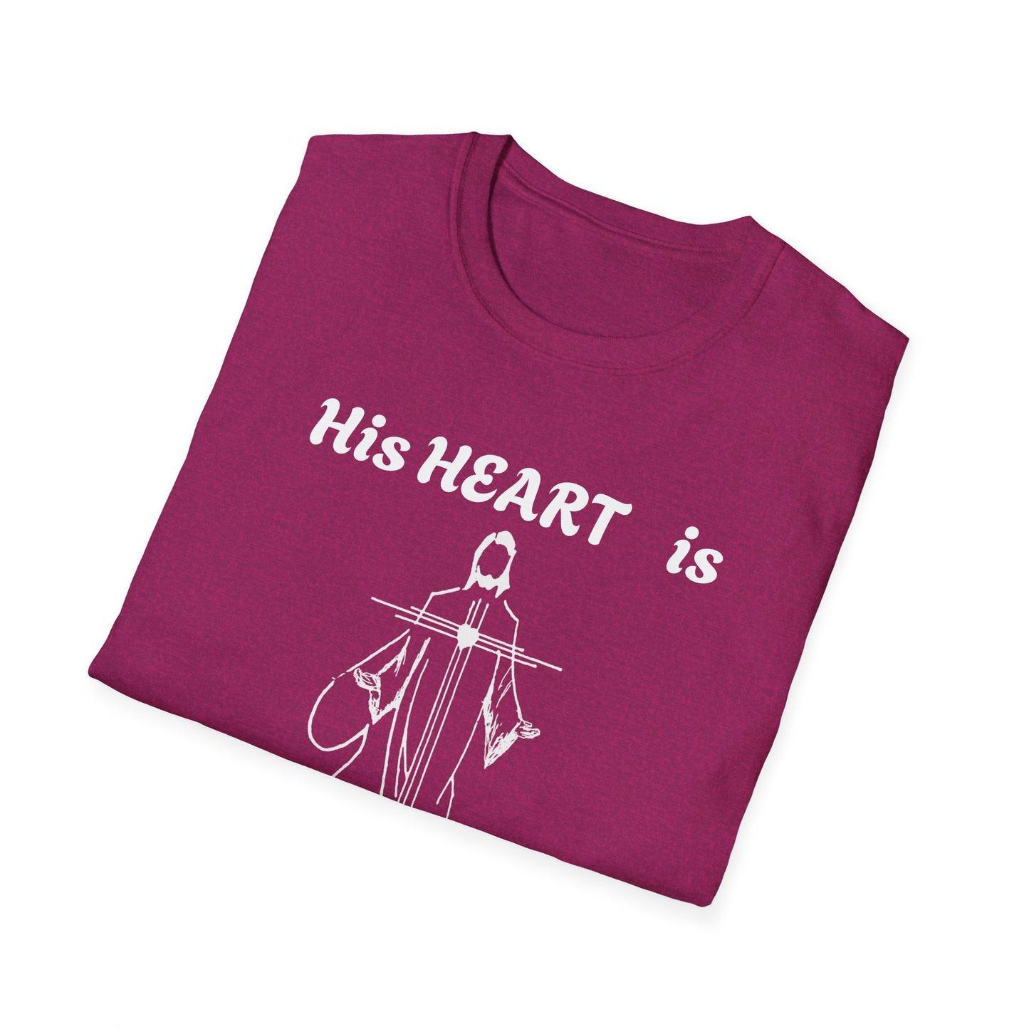 Christian Graphic Jesus  "His Heart is Love Peace" T-shirt