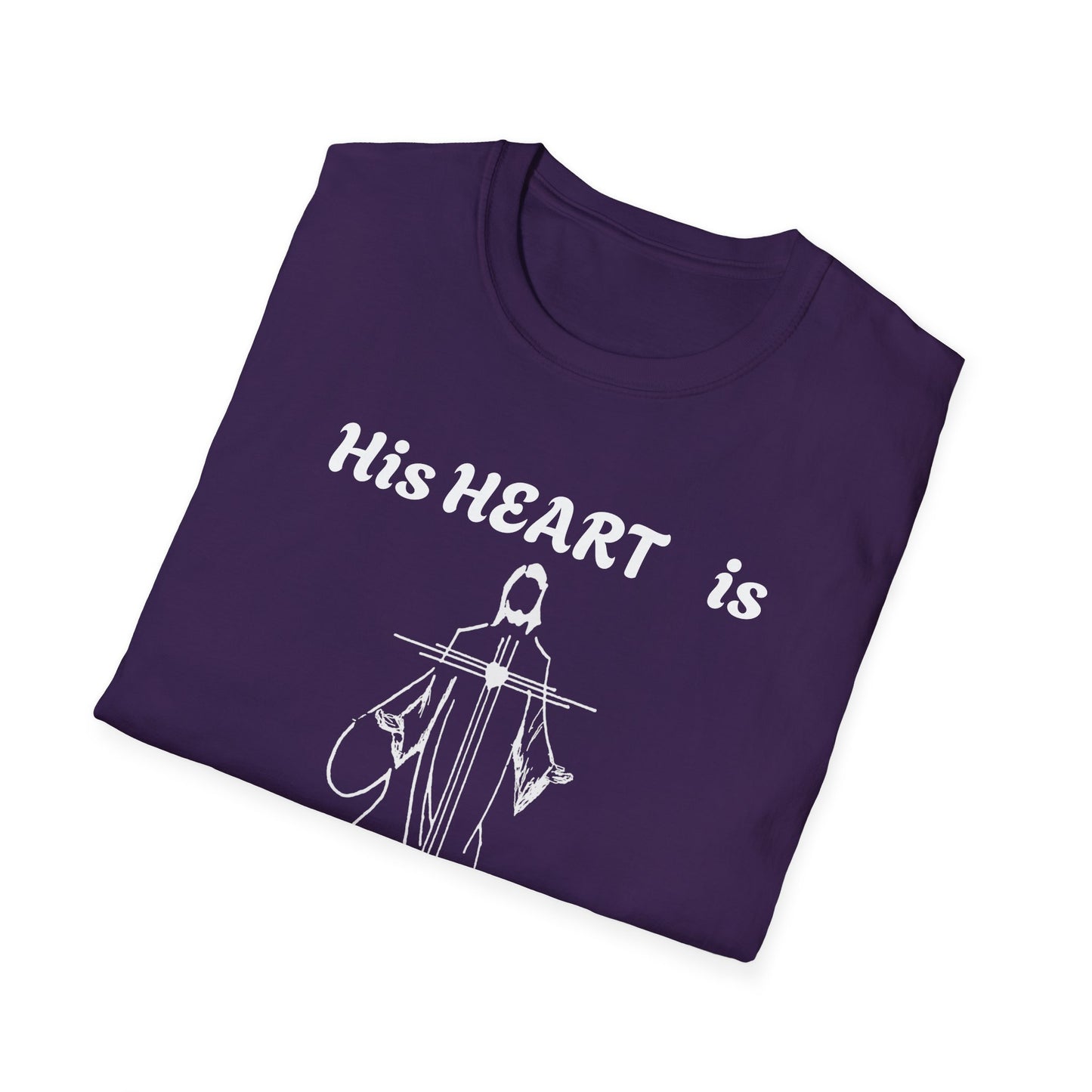 Christian Graphic Jesus  "His Heart is Love Peace" T-shirt