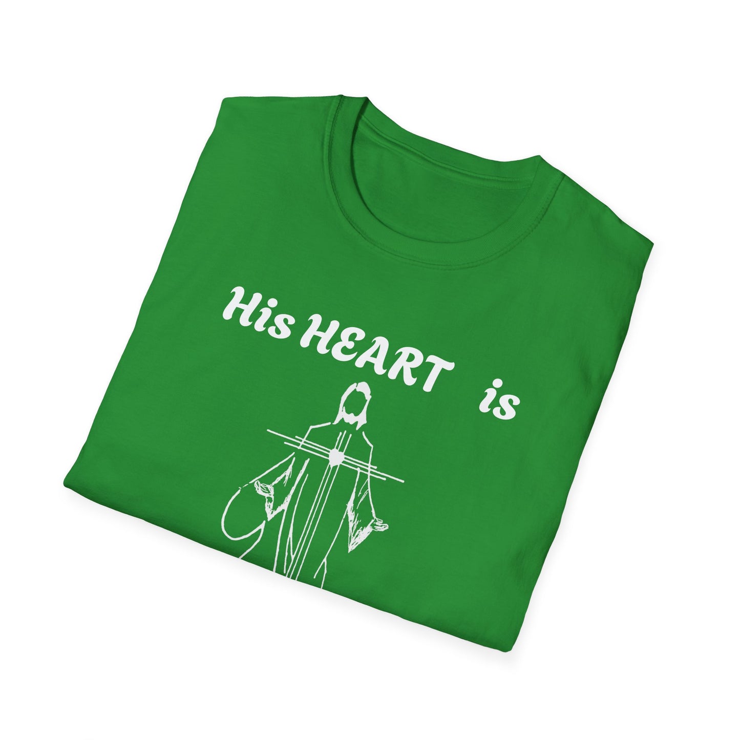 Christian Graphic Jesus  "His Heart is Love Peace" T-shirt