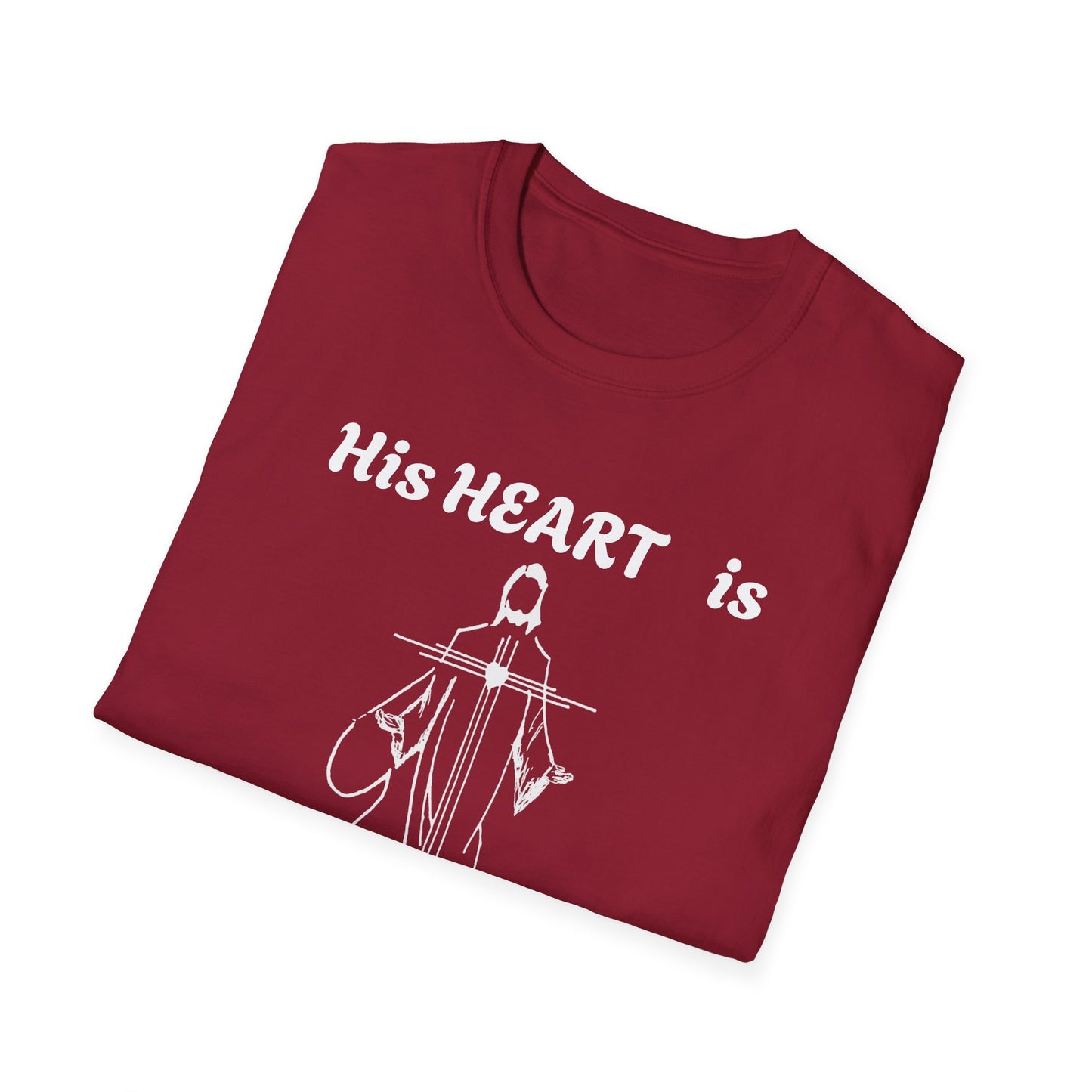 Christian Graphic Jesus  "His Heart is Love Peace" T-shirt
