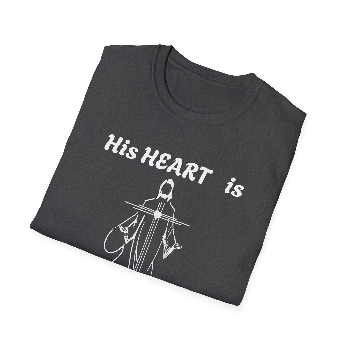 Christian Graphic Jesus  "His Heart is Love Peace" T-shirt
