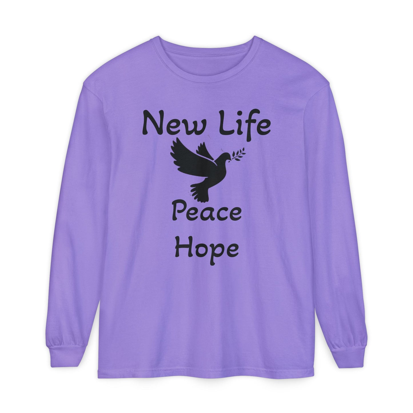 New Life- Peace Hope- Dove with Olive Branch Long Sleeve T-Shirt